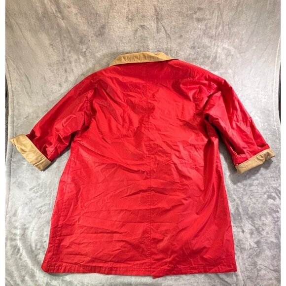 London Fog Coat Women's 16 regular red and beige classic Trench coat - Picture 2 of 12